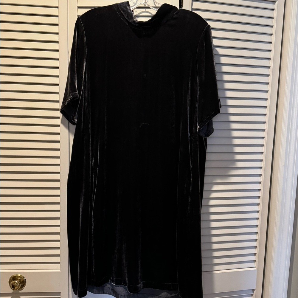 Eileen Fisher graphite velvet dress